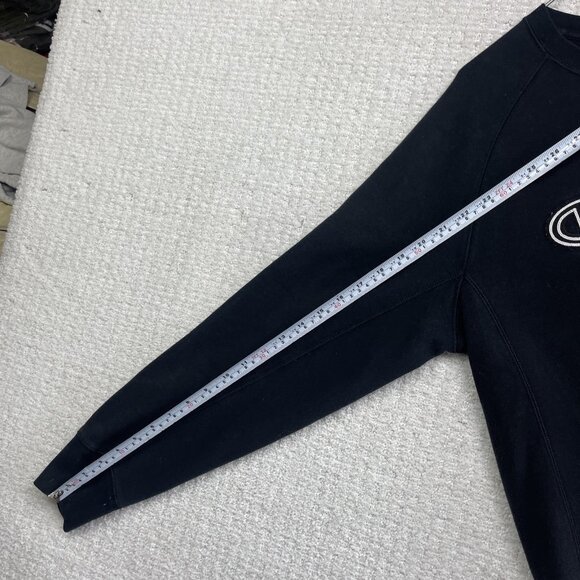 Champion Sweatshirt Men L Black White Crew Neck Sweater Script Spell Out - Picture 10 of 13